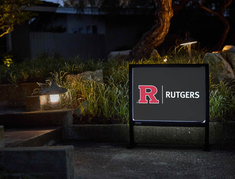 Rutgers Horizontal Mark Black Yardsy Sign - Flat Feet