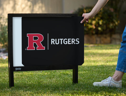Rutgers Horizontal Mark Black Yardsy Sign - Interchangeable
