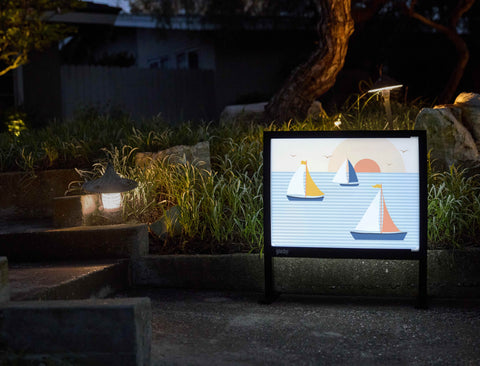 Sailboats At Sea Yardsy Sign - Flat Feet