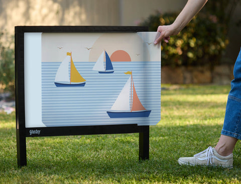 Sailboats At Sea Yardsy Sign - Interchangeable