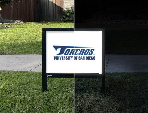 USD Toreros Athletics Mark White Yardsy Sign - Day Night