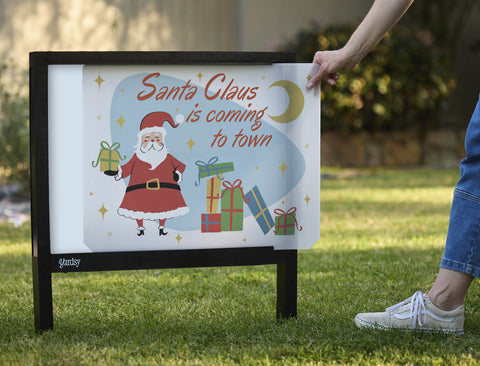 Santa Claus Is Coming To Town Yardsy Sign - Interchangeable