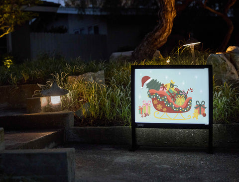 Santa's Sleigh Yardsy Sign - Flat Feet