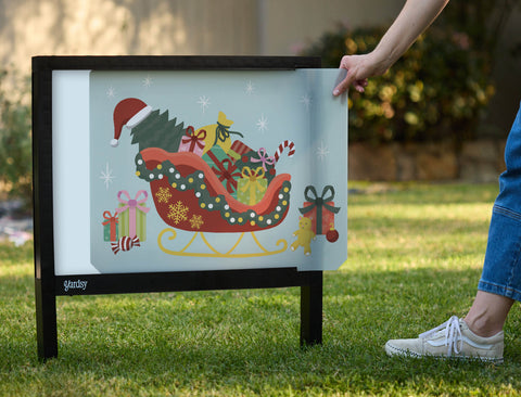 Santa's Sleigh Yardsy Sign - Interchangeable