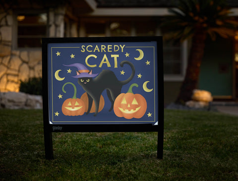 Scaredy Cat Halloween Yardsy Sign - Hero
