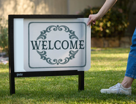Scroll Welcome Yardsy Sign - Interchangeable