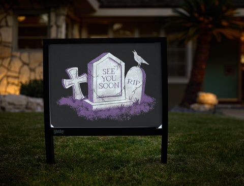 See You Soon Gravestone Halloween Yardsy Sign - Hero