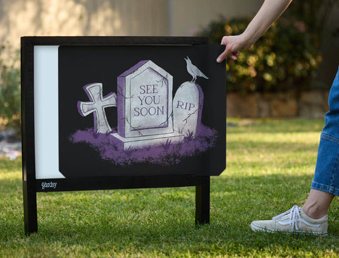 See You Soon Gravestone Halloween Yardsy Sign - Interchangeable