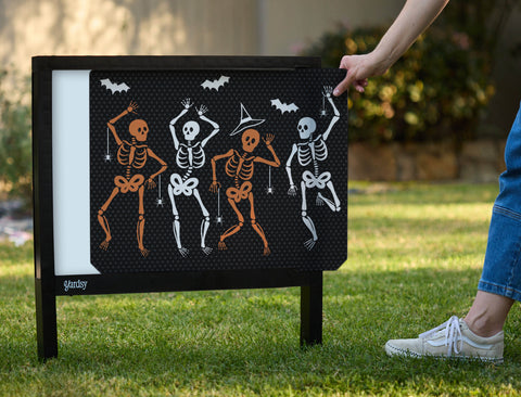Skeleton Boogie Halloween Yardsy Sign - Interchangeable