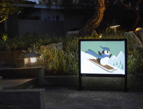 Sledding Penguin Yardsy Sign - Flat Feet