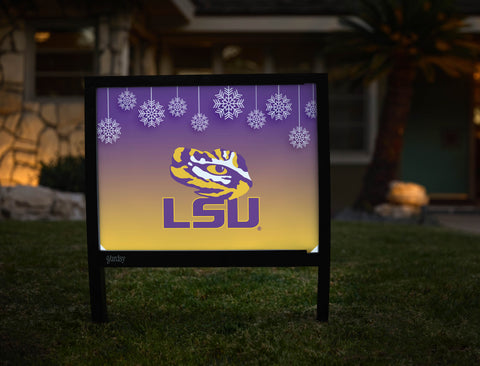 Snow Flakes LSU Holiday Yardsy Sign - Hero