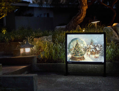 Snow Globe In The Town Holiday Yardsy Sign - Flat Feet