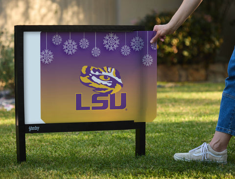 Snow Flakes LSU Holiday Yardsy Sign - Interchangeable