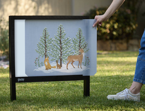 Snowy Forest Animals Yardsy Sign - Interchangeable