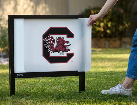 South Carolina C Cocky White Yardsy Sign - Interchangeable