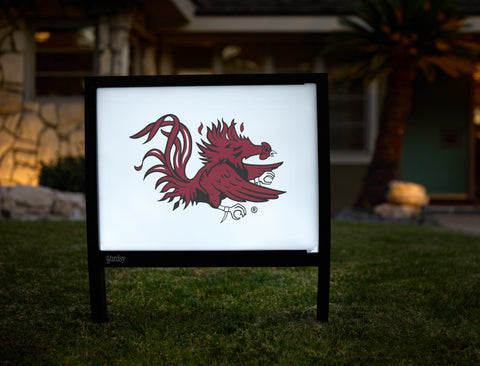 South Carolina Cocky White Yardsy Sign - Hero