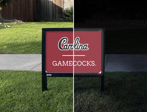 South Carolina Gamecocks Garnet Yardsy Sign - Day Night