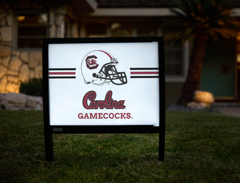 South Carolina Gamecocks Helmet Stripes White Yardsy Sign - Hero