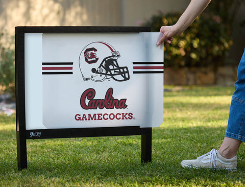 South Carolina Gamecocks Helmet Stripes White Yardsy Sign - Interchangeable