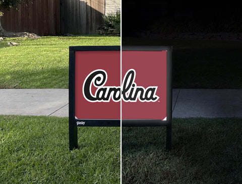 South Carolina Garnet Yardsy Sign - Day Night