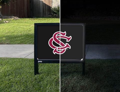South Carolina SC Black Yardsy Sign - Day Night