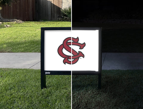 South Carolina SC White Yardsy Sign - Day Night