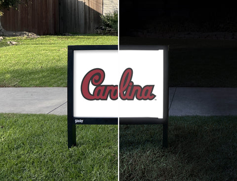 South Carolina White Yardsy Sign - Day Night
