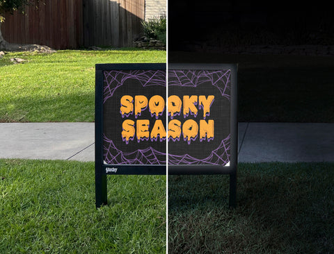 Spooky Season Halloween Yardsy Sign - Day Night