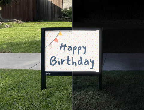 Sprinkle Birthday Yardsy Sign - Day Night