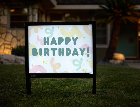 Squiggle Birthday Yardsy Sign - Hero