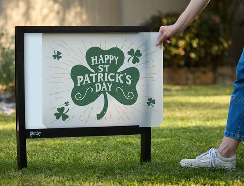 St. Patrick's Day Shamrock Yardsy Sign - Interchangeable