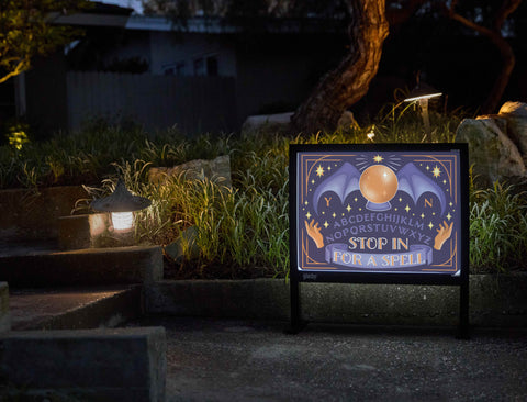 Stop In For A Spell Halloween Yardsy Sign - Flat Feet