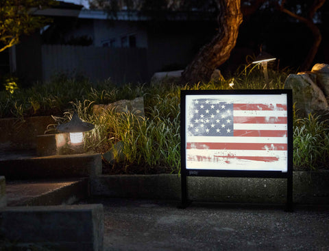 Stronger Than Ever American Flag Yardsy Sign - Flat Feet