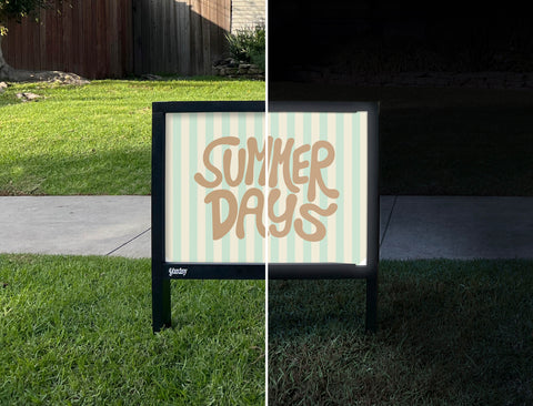 Summer Days Yardsy Sign - Day Night