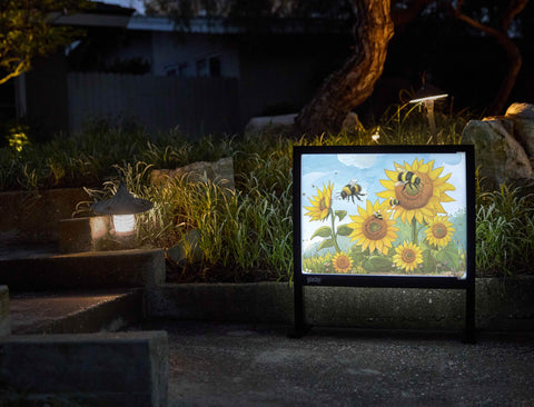 Sunflower World for Bees Garden Sign Yardsy Sign - Flat Feet