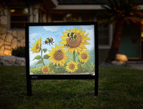 Sunflower World for Bees Garden Sign Yardsy Sign - Hero