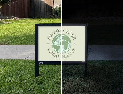 Support Your Local Planet Yardsy Sign - Day Night