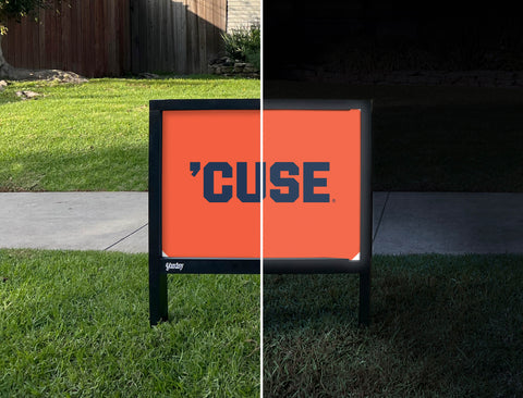 Syracuse University 'Cuse Orange Yardsy Sign - Day Night