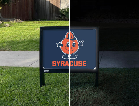Syracuse University Mascot Blue Yardsy Sign - Day Night