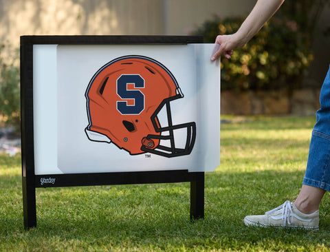 Syracuse University Orange Helmet White Yardsy Sign