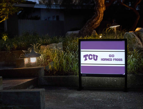 TCU Go Horned Frogs Purple Yardsy Sign - Flat Feet