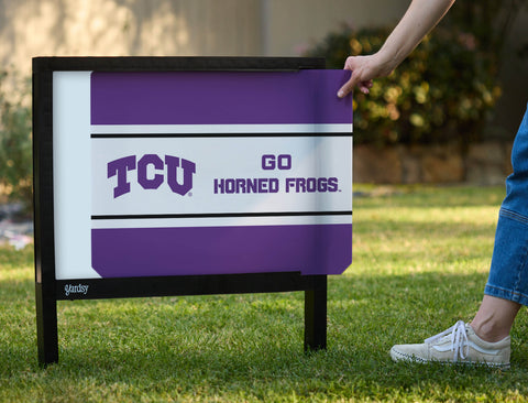 TCU Go Horned Frogs Purple Yardsy Sign - Interchangeable
