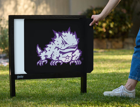 TCU Horned Frog Black Yardsy Sign - Interchangeable