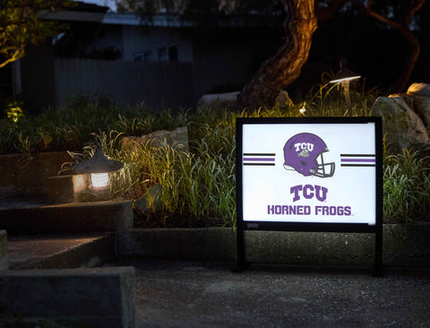 TCU Horned Frogs Helmet Stripes White Yardsy Sign - Flat Feet