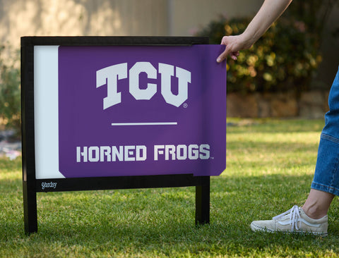 TCU Horned Frogs Purple Yardsy Sign - Interchangeable
