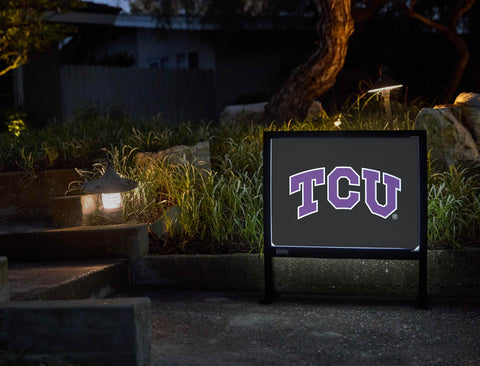 TCU Primary Mark Black Yardsy Sign - Flat Feet