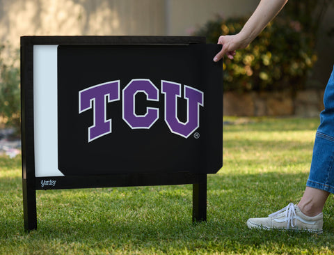 TCU Primary Mark Black Yardsy Sign - Interchangeable