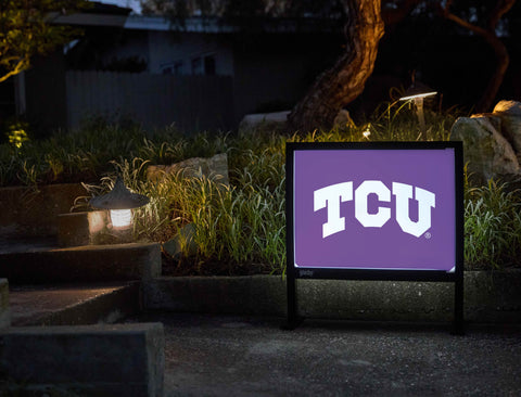 TCU Primary Mark Purple Yardsy Sign - Flat Feet