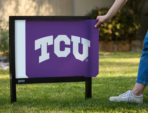 TCU Primary Mark Purple Yardsy Sign - Interchangeable