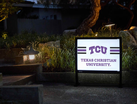 TCU Stripes White Yardsy Sign - Flat Feet